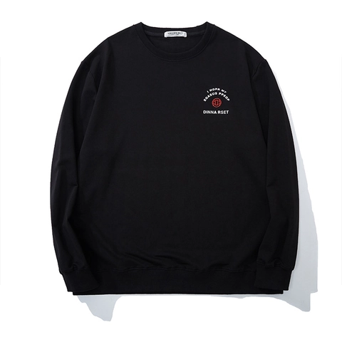 Sweat-shirt Homme Grande Taille Streetwear en Mélange de Coton Brodé Imprimé Lettres Col Rond Manches Longues Pull Décontracté