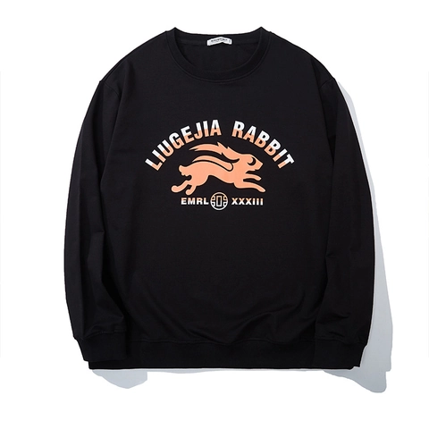 Herren Übergröße Mode Cartoon Kaninchen Grafik Bedrucktes Sweatshirt Rundhals Langarm Streetwear Baumwollmischung Lässiges Top