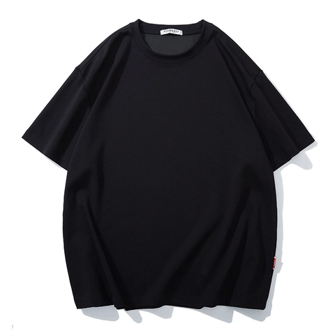 Men's Plus Size Cotton Blend T-Shirt Heavyweight Solid Color Dropped Shoulder Short Sleeve Basic Loose Casual Tee Top