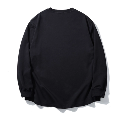 Men Plus Size Cotton Long Sleeve T-Shirt Simple Solid Color Thickened Base Layer Crew Neck Drop Shoulder Loose Casual Top