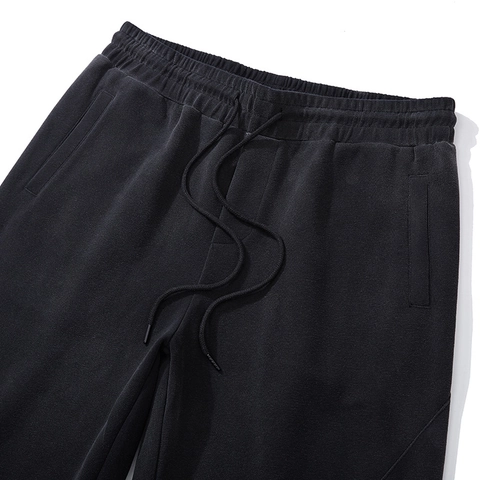 Herren Übergröße Japanisch Vintage Gewaschen Jogginghose Locker Gerade Sweatpants Casual Patchwork Baumwolle Jogginghose