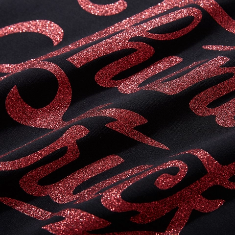 Sweatshirt Homme Grande Taille en Coton avec Lettres à Paillettes Imprimées Pull Manches Longues Sportif Décontracté Noir