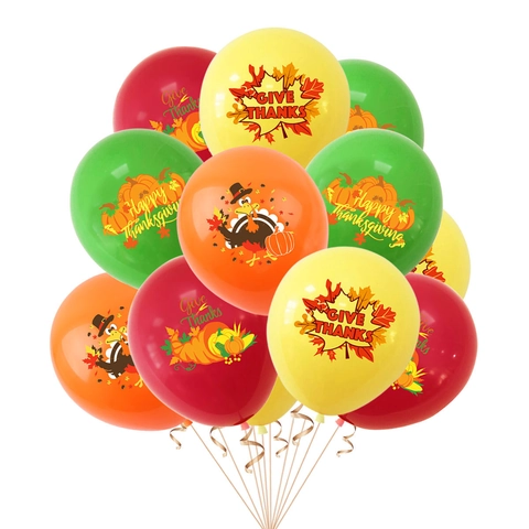 Thanksgiving Latex Balloons Pumpkin Turkey Maple Leaf Pattern Party Decorations For Holiday Autumn Celebration Supplies