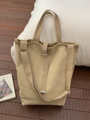 Bolso de Cubo de Cuero PU de Gran Capacidad para Mujer Estilo Relajado Color Sólido Costura Bolso de Hombro Retro