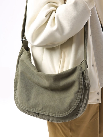 Vintage Segeltuch Umhängetasche Für Damen Große Kapazität Halbmond Crossbody Bag Lässige Schultertasche Mit Verstellbarem Gurt