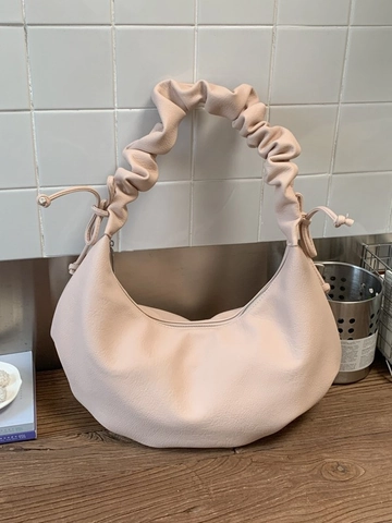 Große Hobo Schultertasche Für Damen PU Leder Crescent Bag Mit Gerafftem Riemen Und Schleifendetails Lässige Pendler Handtasche