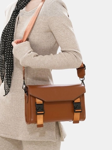 Wasserdichte Umhängetasche aus PU-Leder Vintage Utility Crossbody Tasche Für Damen Herren Verstellbarer Breiter Riemen Schultertasche