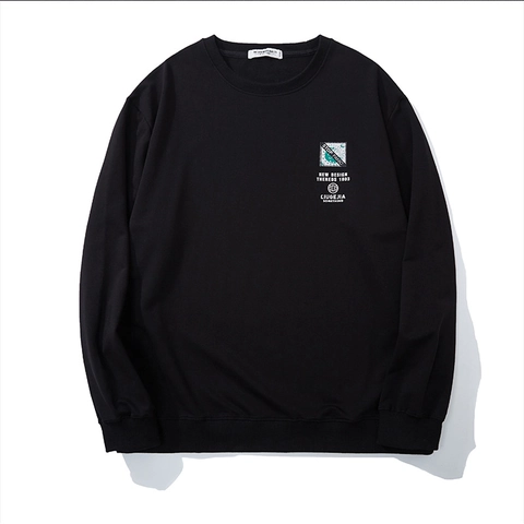 Sweatshirt Homme Grande Taille Mélange de Coton Manches Longues Col Rond Streetwear Lettres Imprimées Patchwork Top Pullover