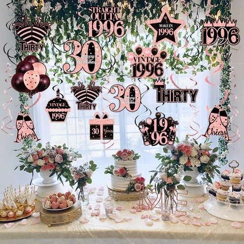 Roségold Geburtstag Party Hängende Wirbel Dekorationen Jubiläum Vintage Decken Spiral Ornamente Für Herren Damen Event Dekor