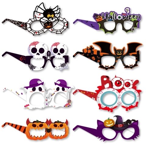 Occhiali Decorativi In Carta Per Halloween Divertenti Zucca Ragno Pipistrello Fantasma Per Feste Foto Accessori Per Tutti