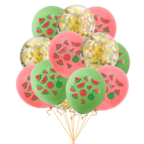 Globos de Látex con Temática de Sandía de Verano Globos de Confeti con Estampado de Sandía Para Decoraciones de Fiesta de Cumpleaños de Frutas de Verano