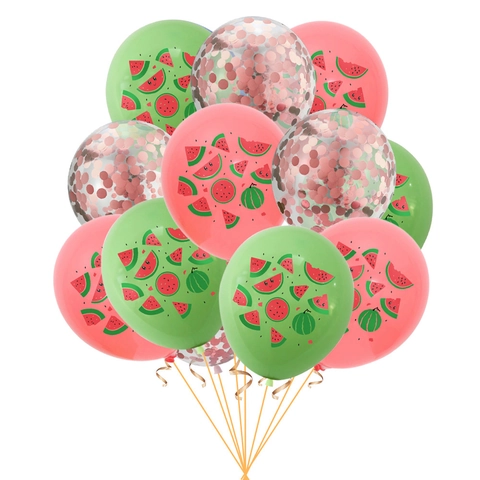 Globos de Látex con Temática de Sandía de Verano Globos de Confeti con Estampado de Sandía Para Decoraciones de Fiesta de Cumpleaños de Frutas de Verano
