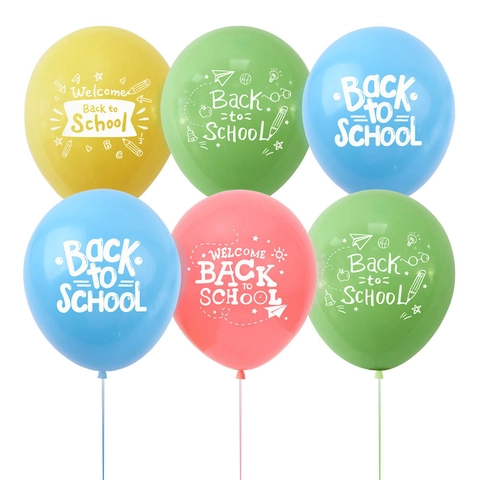 Back To School Party Decoration Latex Balloons Welcome Printed School Supplies Classroom Layout Celebration Props