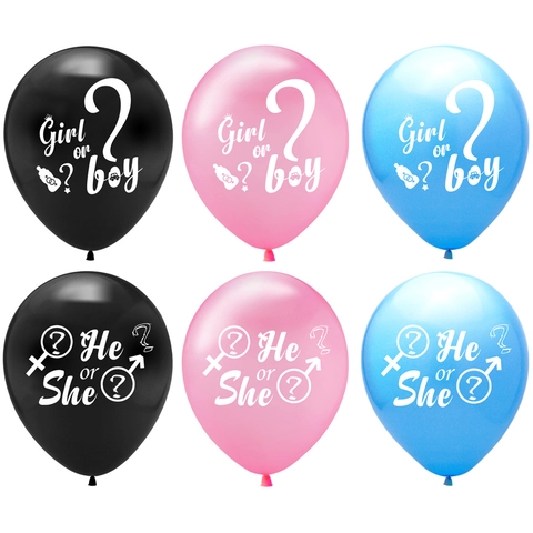 Gender Reveal Latex Luftballons Girl Or Boy He Or She Bedruckte Ballons Für Babyparty Dekoration Zubehör Runde Ballons