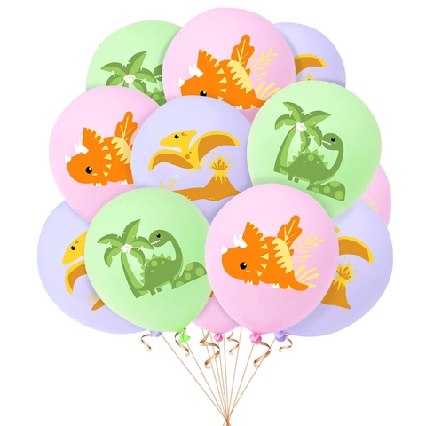 Rosa Dinosaurier Party Luftballons 12 Zoll Latex Cartoon Dinosaurier Bedruckt Ballon Für Kinder Geburtstag Dinosaurier Thema Party Deko
