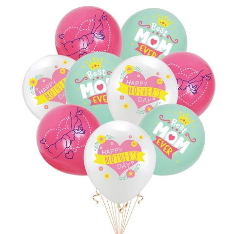 Palloncini per Feste a Tema Festa della Mamma in Lattice Best Mom Ever Happy Mother's Day Stampati per Decorazione Casa