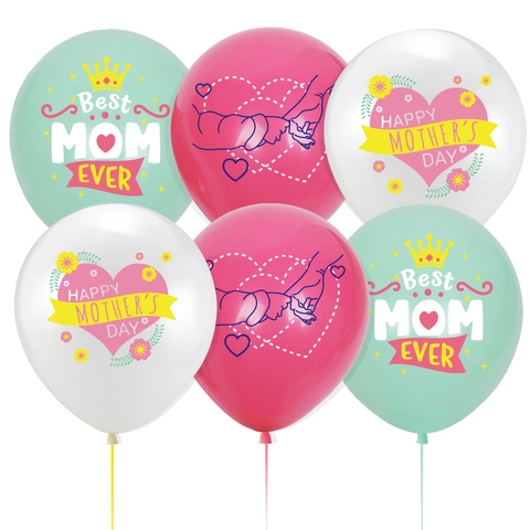 Palloncini per Feste a Tema Festa della Mamma in Lattice Best Mom Ever Happy Mother's Day Stampati per Decorazione Casa