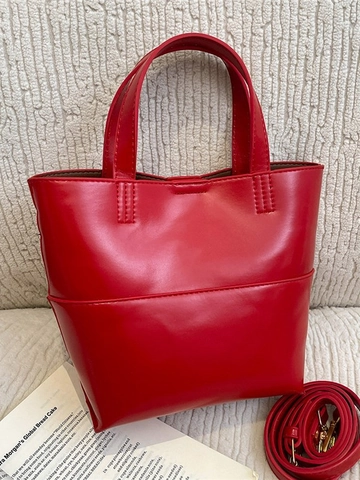 Sac Seau en Cuir PU pour Femmes Mode Couleur Unie Sac à Épaule Polyvalent Sac à Main de Banlieue Tote Bag