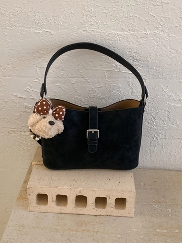 Retro PU Leder Beuteltasche Für Damen Minimalistisch Sophisticated Unterarm Schultertasche Mit Plüschbär Anhänger Alltag Tasche