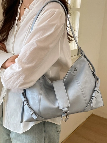 Borsa Hobo in Pelle PU Vintage da Donna Minimalista di Grande Capacità Borsa a Tracolla Con Tracolla Regolabile per Lavoro Quotidiano