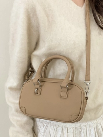 Dames Minimalistische Retro Boston Tas PU Leer Handtas Stijlvolle Crossbody Schoudertas Met Verstelbare Riem Dagelijkse Tas