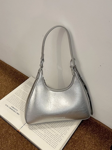 Vintage PU Leder Achseltasche Für Frauen Mode Hobo Tasche Minimalistisch Einfarbig Umhängetasche Mit Ziernaht Urban Stil