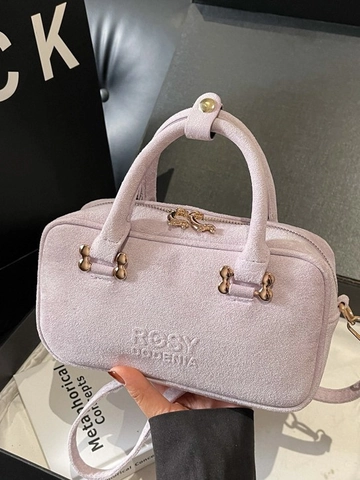 Vintage PU Leather Boston Crossbody Bag For Women Chic Small Square Handbag With Dog Shape Zipper Pull Shoulder Bag