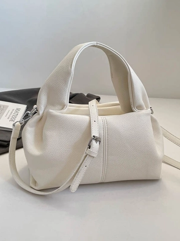 Vintage Pebbled PU Leather Cloud Handbag For Women Solid Color Top Handle Bag Crossbody Bag With Adjustable Shoulder Strap