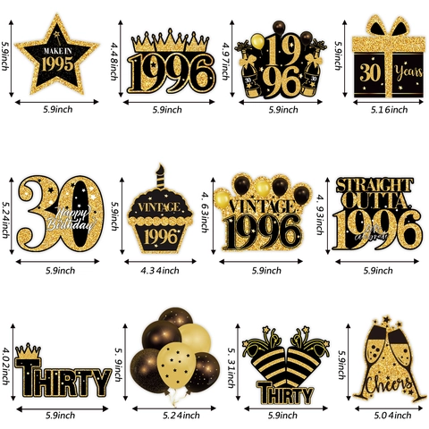 Decorazioni a Spirale Sospese per Festa di Compleanno Vintage Oro Nero per Celebrazione del 30° 40° 50° Anniversario