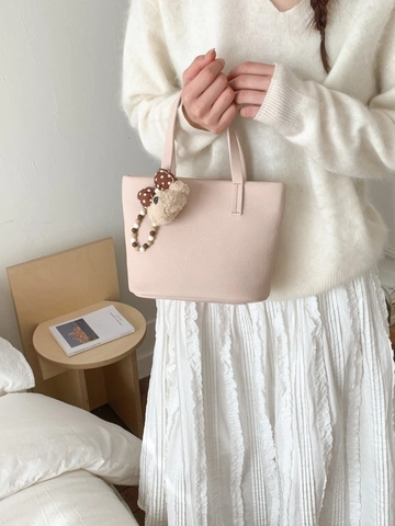 Women's PU Leather Bucket Bag Casual Litchi Texture Crossbody Bag Adjustable Shoulder Strap Tote Handbag Daily Purse