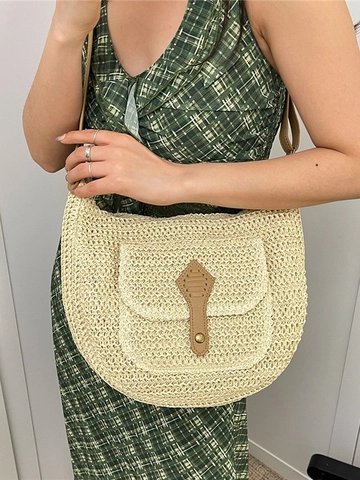 Böhmische Gewebte Stroh Satteltasche Für Damen Mode Crossbody Umhängetasche Mit Verstellbarem PU Lederriemen Sommer Strand Reise Hobo Tasche