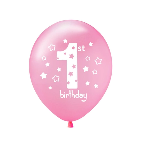 1st Birthday Decorations Latex Balloons First Birthday Party Supplies With Confetti Stars Pattern For Boys Girls Celebration