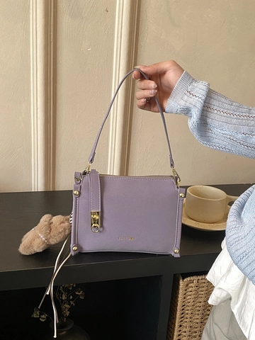 Vintage PU Leather Pillow Crossbody Bag For Women Fashion Solid Color Shoulder Handbag With Cute Teddy Bear Charm