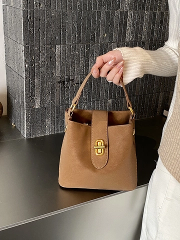 Bolso Cubo Minimalista para Mujer Cuero PU Color Sólido Bolso de Mano Con Cierre Dorado Bolso Bandolera Moda Urbana