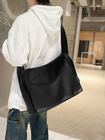 Vintage PU-Leder Tote Tasche Große Kapazität Wasserdichte Schultertasche Koreanischen Stil Pendler Umhängetasche Für Damen