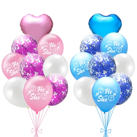 Gender Reveal Party Ballon Set Für Baby Shower Dekorationen Herz Folienballons Latex Pailletten Ballons Boy Or Girl Thema
