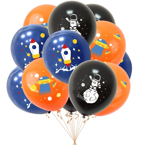 Astronaut Space Rocket Latex Balloons For Kids Birthday Party Decoration Printed UFO Theme Party Balloon Decor