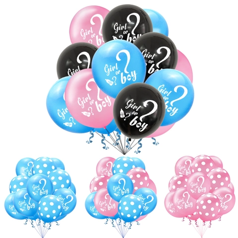 Latex Gender Reveal Ballon Set Girl Or Boy Bedruckt Punktierung Pailletten Ballons Für Babyparty Dekorationen