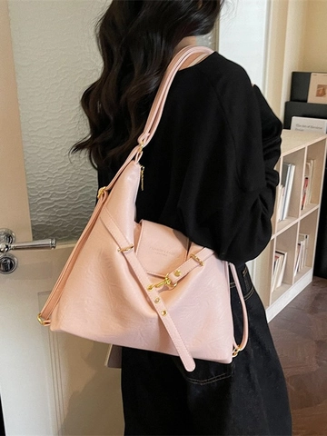 Damen Mode PU Leder Große Kapazität Tote Tasche Pendler Schulter Umhängetasche Retro Minimalistische Weiche Leder Handtasche