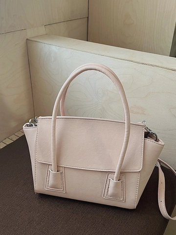 Minimalistische PU Leder Klappe Schultertasche Für Damen Street Style Einfarbig Große Kapazität Umhängetasche Alltagstasche