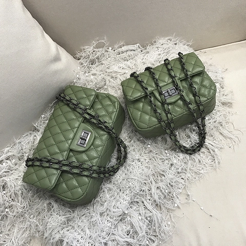 Sac à Épaule Matelassé en Cuir PU pour Femme Élégant Sac Bandoulière à Losanges Petit Sac Carré de Mode Main
