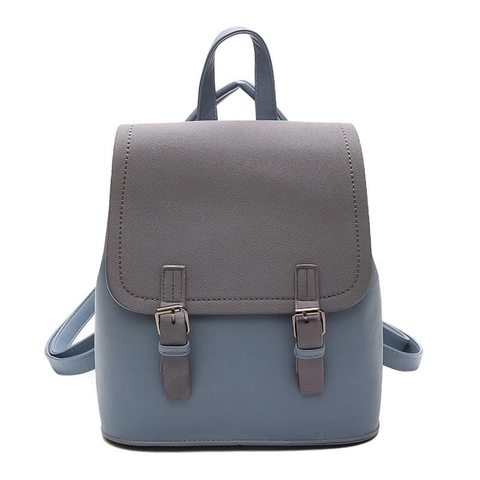 Damen Mode PU Leder Rucksack Retro Farbblock Klappe Schultasche Mit Verstellbaren Riemen Täglich Casual Urban Simple Rucksack
