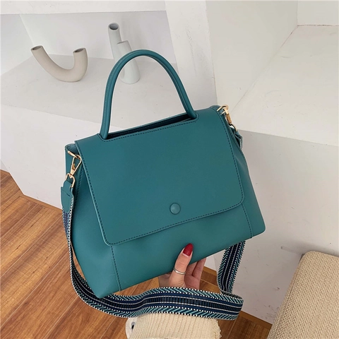 Urban Simple Dames PU Leren Tote Bag Grote Capaciteit Crossbody Tas Met Brede Geometrische Geweven Riem Handtas Dagelijks