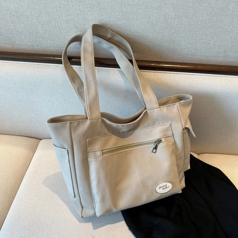 Borsa Tote in Tela da Donna a Grande Capacità Semplice Borsa a Tracolla alla Moda per Studenti Universitari Pendolarismo Quotidiano Lavoro