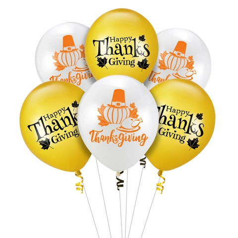 Palloncini in Lattice per Decorazione Festa del Ringraziamento Con Stampa Happy Thanksgiving Zucca Tacchino Foglia d'Acero 12 Pollici
