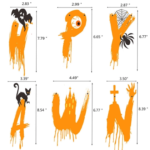 Set Decorazioni Festa Halloween Striscione Happy Halloween E Topper Per Torta In Cartoncino Con Zucca Teschio Per Casa