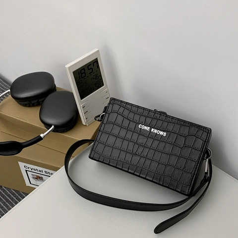 Bolso de Bandolera Mini para Mujer Patrón Cocodrilo Cuero PU Bolso para Celular Bolso Cuadrado Pequeño con Cierre