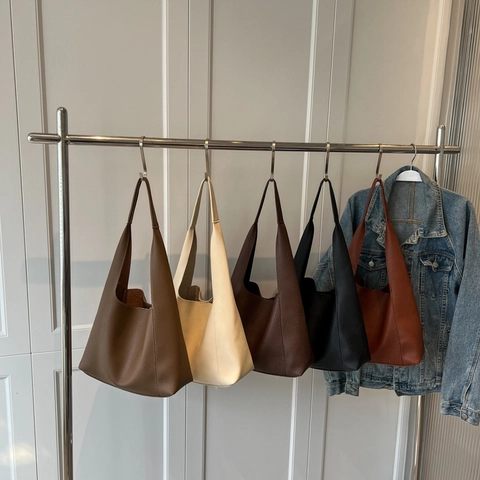 Damen Retro PU Leder Große Kapazität Tragetasche Minimalistisch Kieselstruktur Schulter Umhängetasche Für Den Täglichen Büro Mode