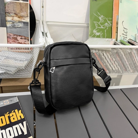 Bolso de Hombro de Cuero PU para Mujer Casual Simple Color Sólido Bolso Cuadrado Pequeño Cruzado Multi Cremallera Funda Móvil