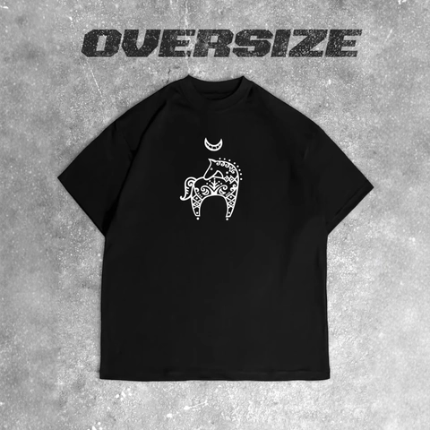 Damen Oversize Baumwolle T-Shirt Ethnischer Pferd Mond Druck Locker Rundhals Kurzarm Tee Vintage Casual Harajuku Top